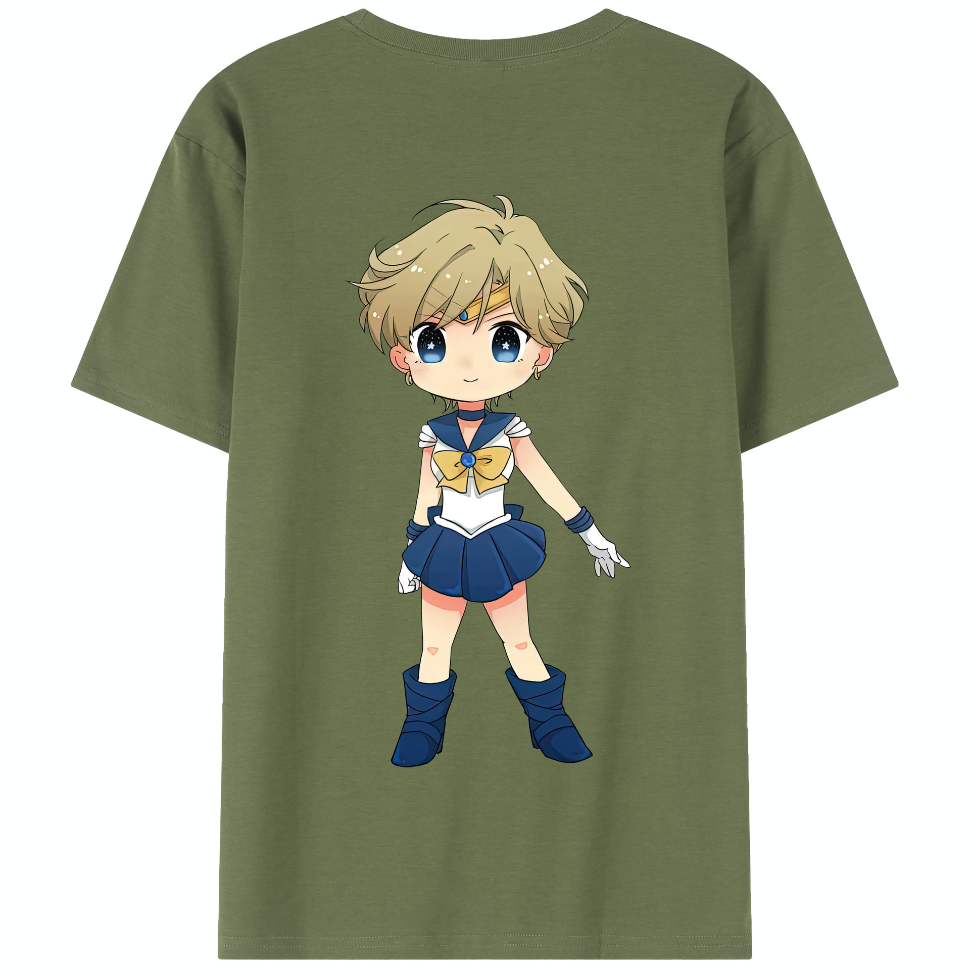 （画像用） 美少女戦士セーラームーン 天王はるか Sailor Moon Tenoh Haruka 綿100％半袖Tシャツ（背面プリント）